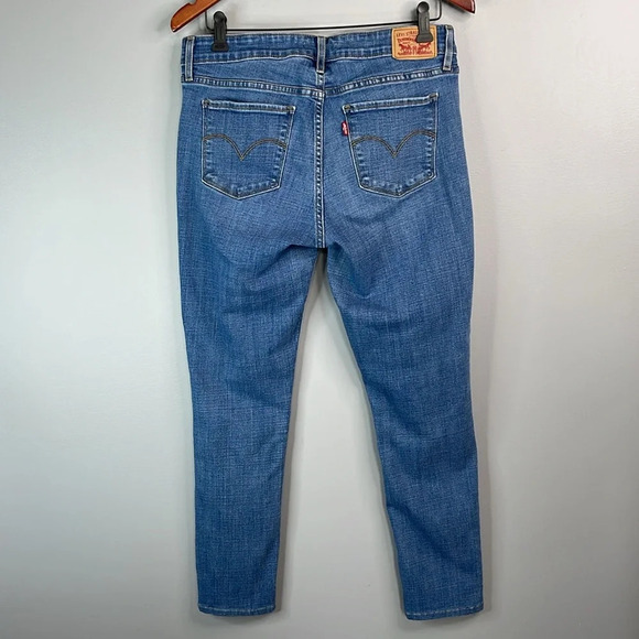 LEVIS 711 Skinny Jeans Blue Medium Wash Denim Mid Rise Red Tab Size 31 - Picture 6 of 12
